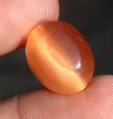 14.60 Ct Natural Chrysoberyl Orange Cats Eye Oval Cabochon Cut Loose Gemstone