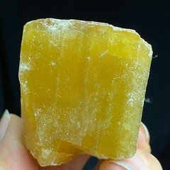 223g Natural Translucency Yellow Trapezoidal Barite Crystal Mineral Specimen
