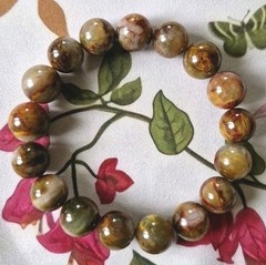 High Quality Red Golden Pietersite Crystal 11mm Bead Stretch Bracelet 7in