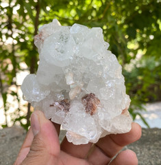 Apophyllite Stilbite Quartz Crystal Cluster, Mineral Specimen 285g raw stone