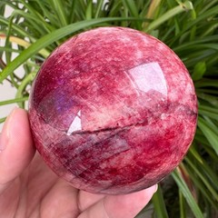 Natural Moonstone Dyed Red Sphere 2.8″ 1.2 lb Crystal Ball Healing