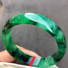 Certified Natural Grade AAA Ice Green Burmese Jade jadeite bracelet bangle 59MM