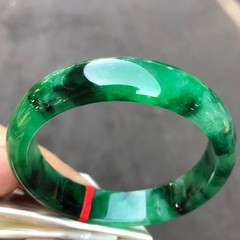 Certified Natural Grade AAA Ice Green Burmese Jade jadeite bracelet bangle 59MM