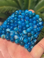 10pcs Blue Carnelian Gemstone 8mm Beaded Bracelet Healing Reiki Gift Unisex Good
